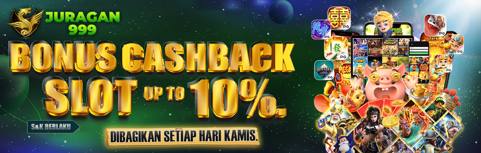 BONUS CASHBACK SLOT UP TO 10%. DIBAGIKAN SETIAP HARI KAMIS S&K BERLAKU.